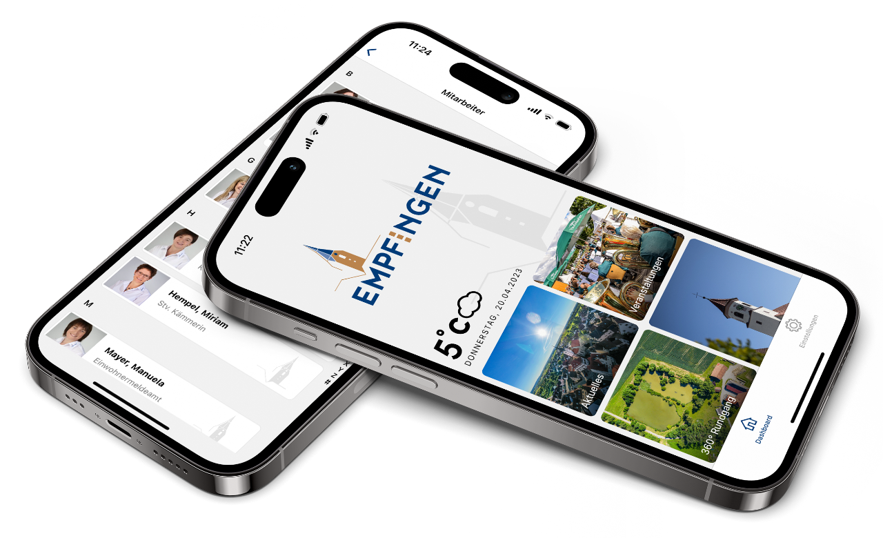 Bild der Empfingen App auf Smartphone