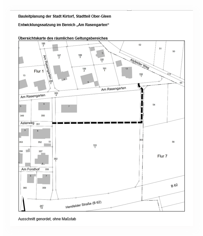 Karte Bauleitpl. Ober-Gleen, Am Rasengarten