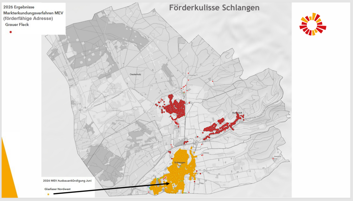 Karte Kreis Lippe Graue-Fleckenförderung Kohlstädt und Oesterholz-Haustenbeck (rot), Bildrechte Kreis Lippe