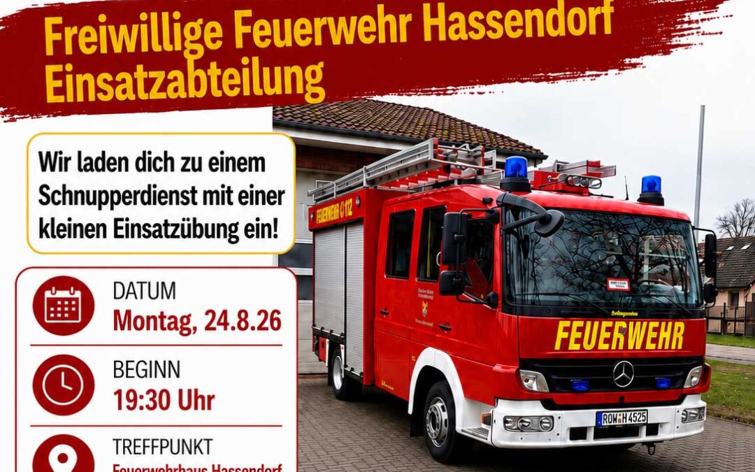 Schnupperdienst am 24.08.2026 um 19:30 Uhr