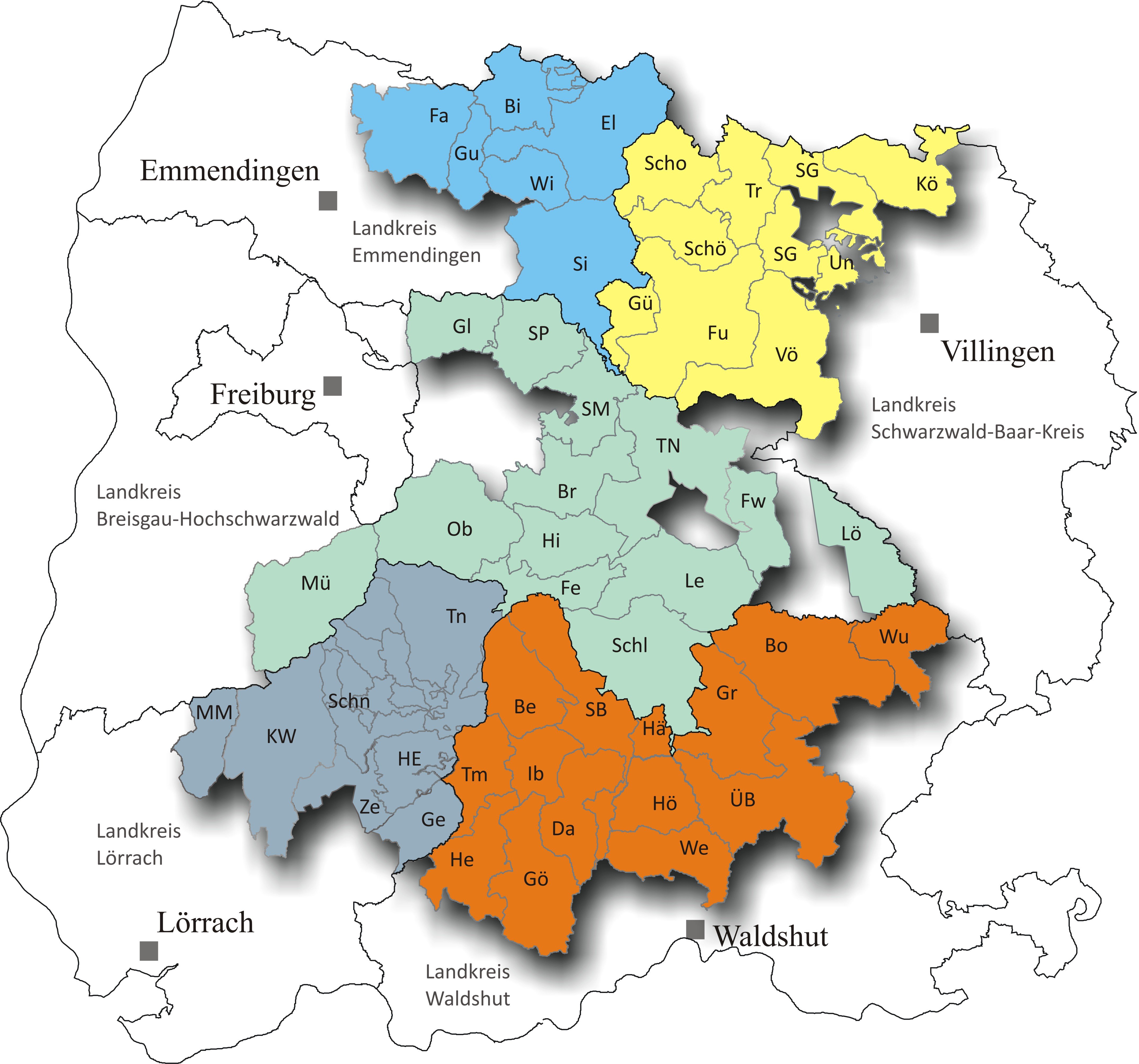 Das LEADER-Aktionsgebiet Südschwarzwald mit einer Fläche von rund 2.130 km umfasst Teile der fünf Landkreise Breisgau-Hochschwarzwald, Emmendingen, Lörrach, Schwarzwald-Baar-Kreis und Waldshut.