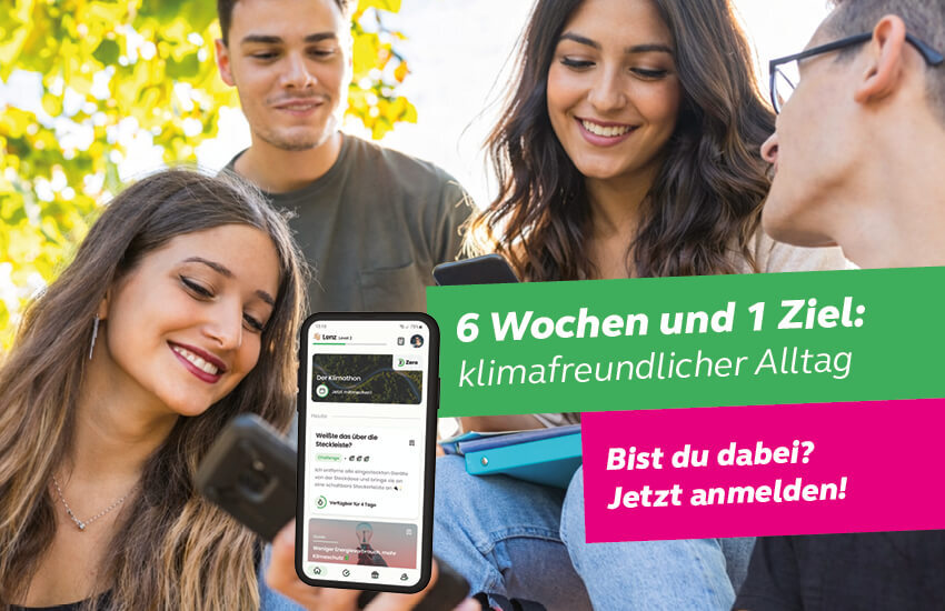 Visual mit Menschen, die in ein Smartfon schauen