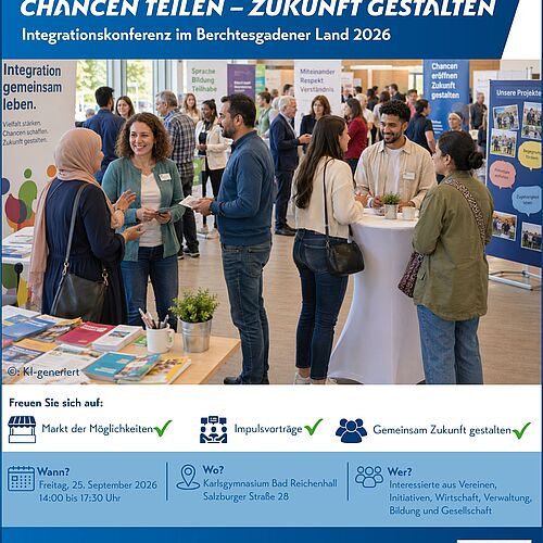 Die Integrationskonferenz 2026 bietet einen umfassenden Überblick über bestehende Unterstützungsangebote der Integration im Berchtesgadener Land.