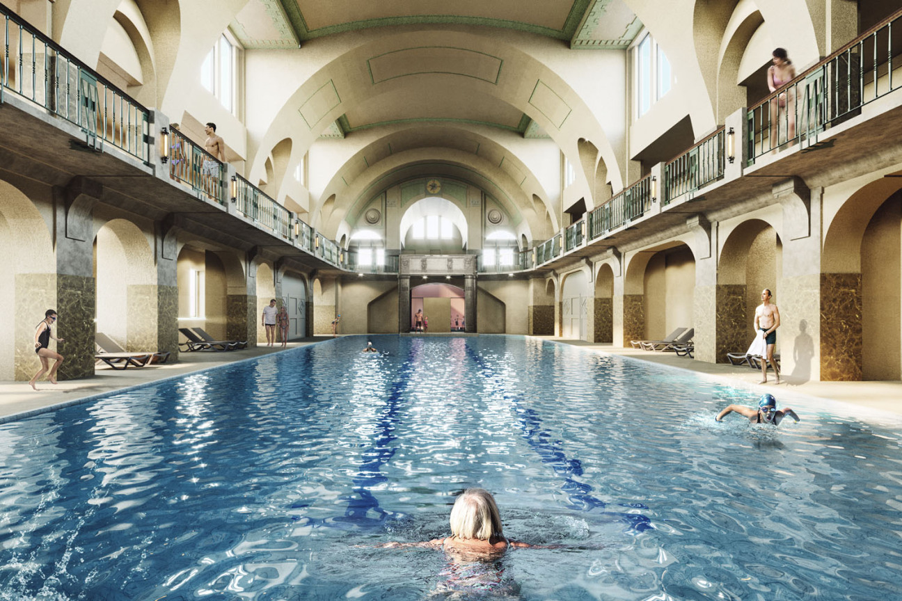 Visualisierung der Schwimmalle I, Bild © Bild: Stadt Nürnberg