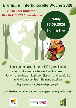 Bild 1: Plakat Interkulturelle Woche 2026, Quelle: Landkreis Spree-Neiße/Wokrejs Sprjewja-Nysa