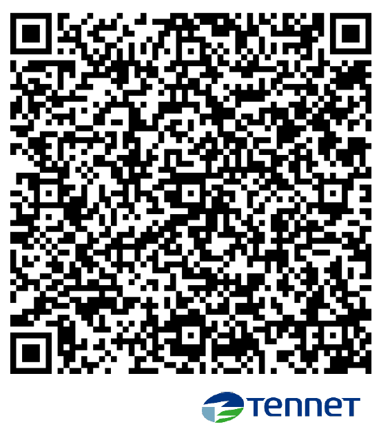 QR-Code zum Anmeldeformular des Newsletters der Firma Tennet zum Umspannwerk Markt Bibart Ost.
