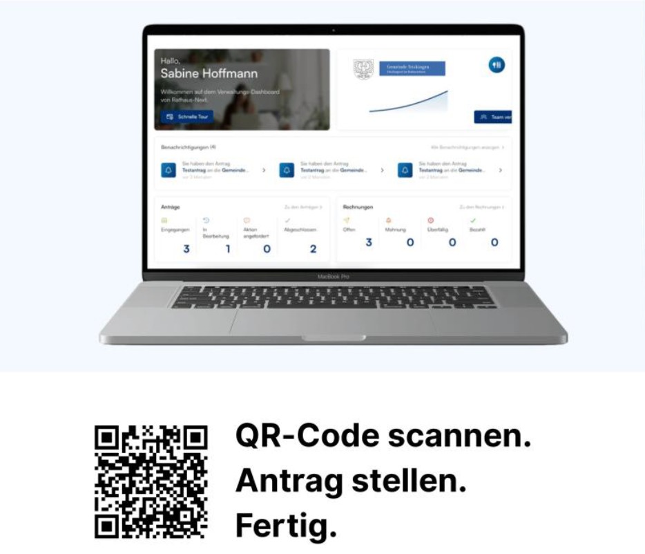 Digitales Rathaus - QR-Code scannen, Antrag stellen - Fertig