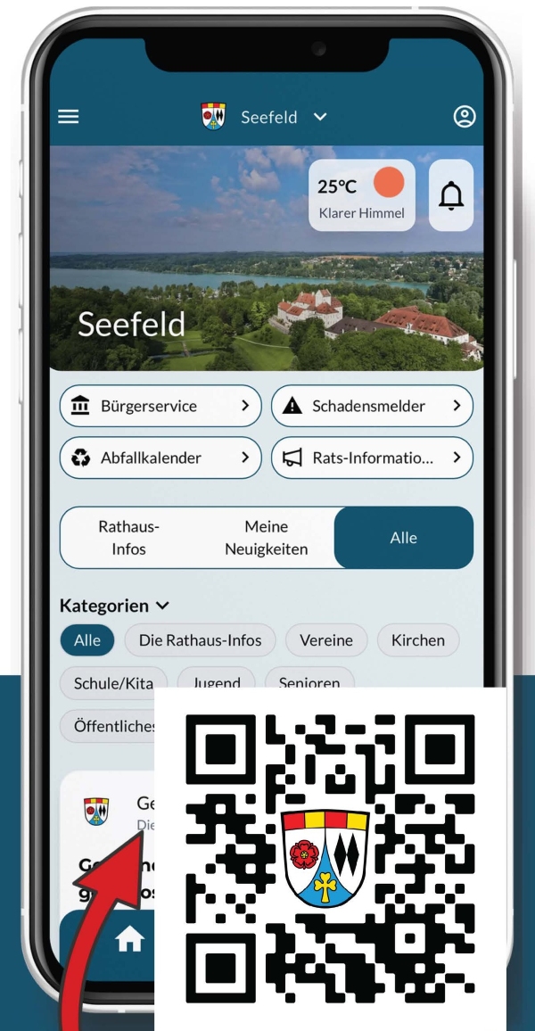 Abbildung Screen Handy mit QR Code