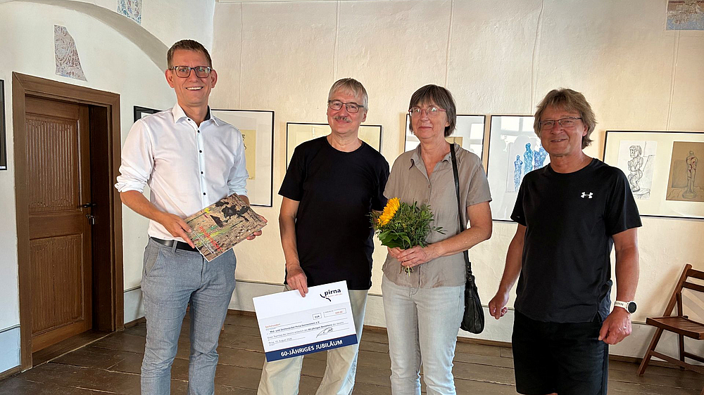 Bürgermeister Markus Dreßler, Vorsitzender Thomas Hauthal, Schatzmeisterin Eva Eckardt, Künstlerischer Leiter Detlef Schweiger