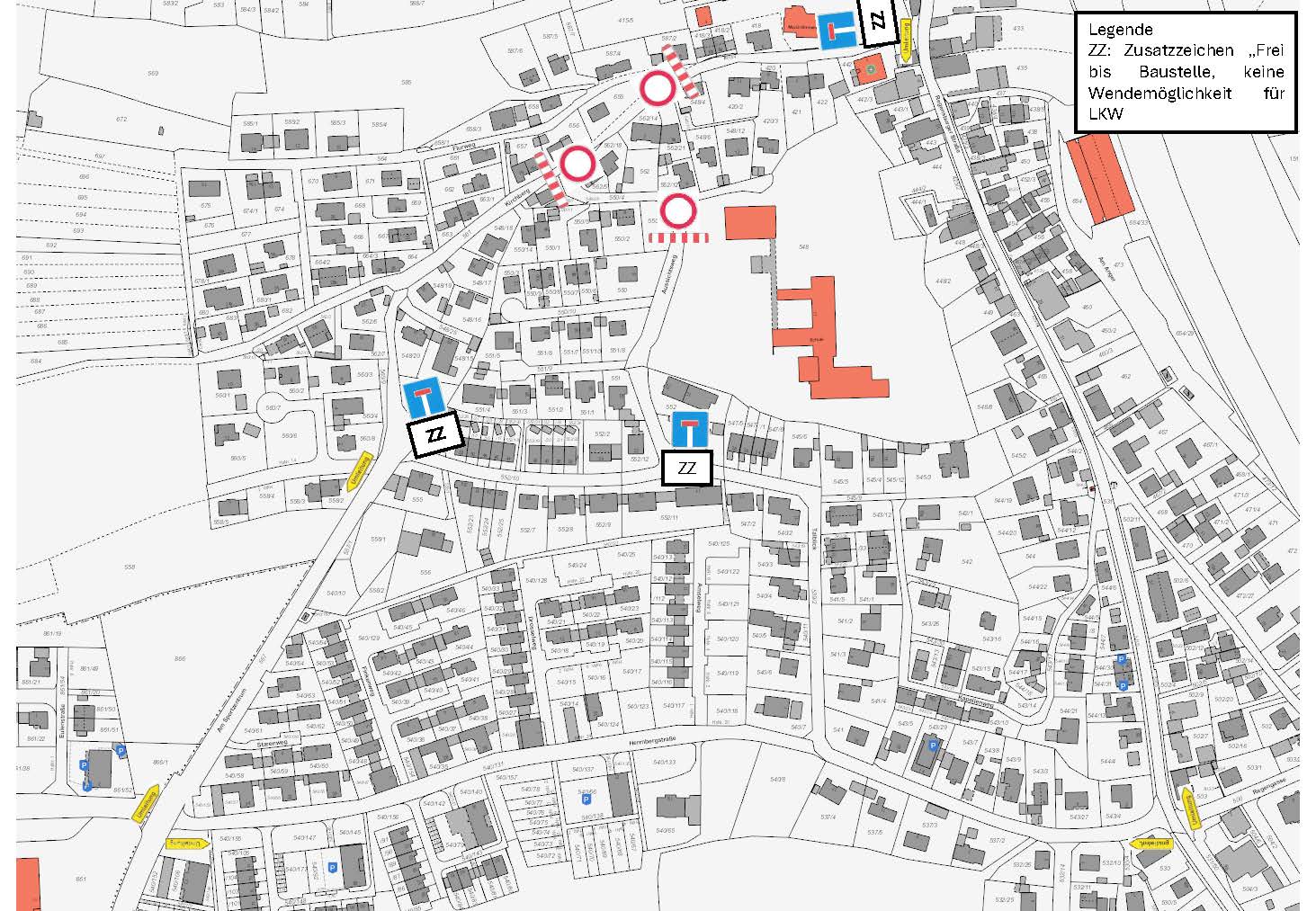 Vollsperrung Kirchberg_Aussichtsweg_Lageplan