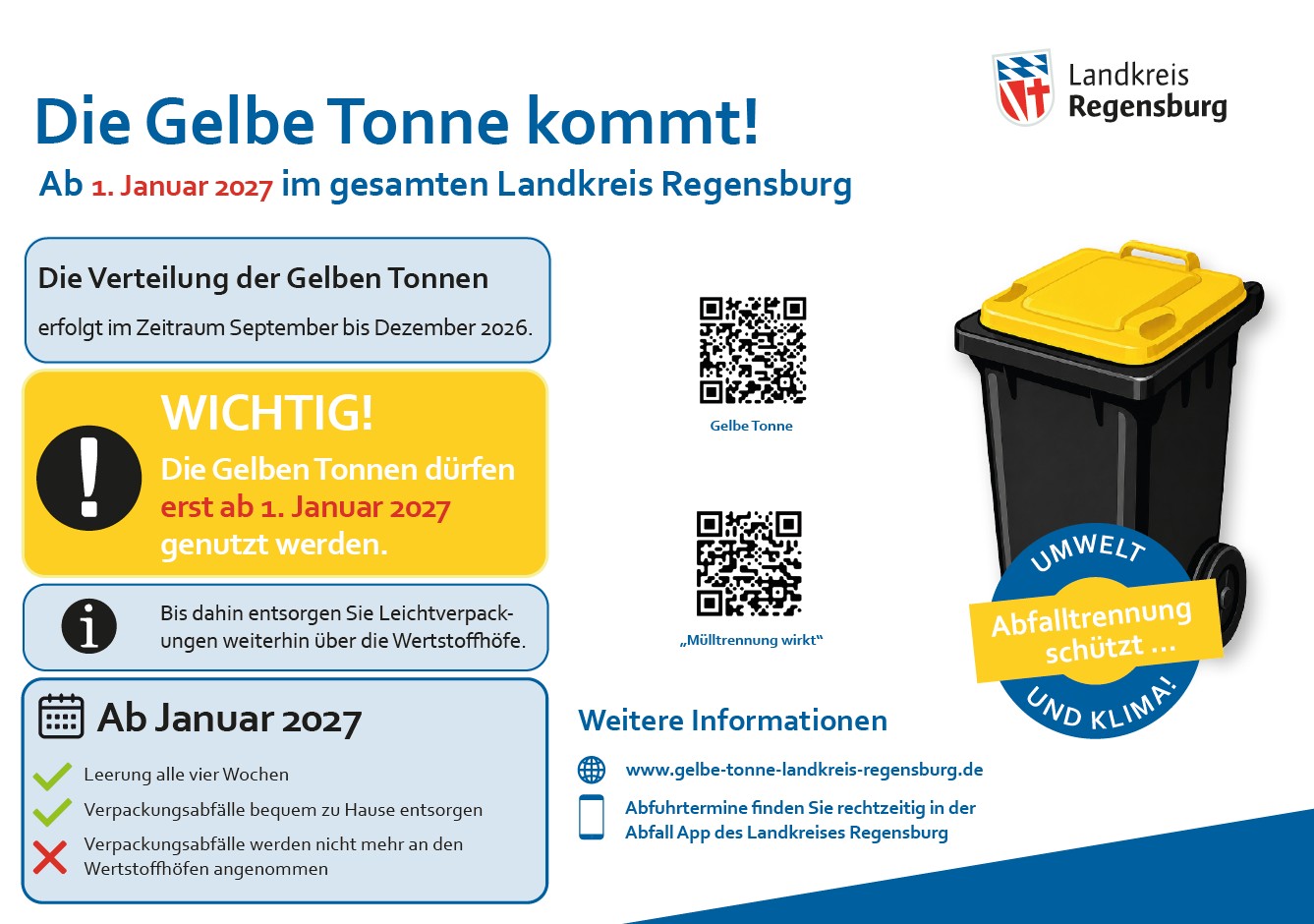 Gelbe Tonne im Landkreis Regensburg