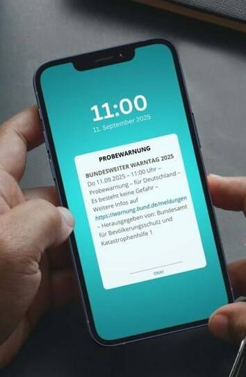 Cell Broadcast Probewarnung Bild