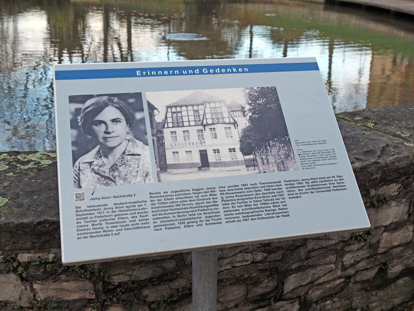 Gedenktafel Jenny Aloni in der Bachstraße