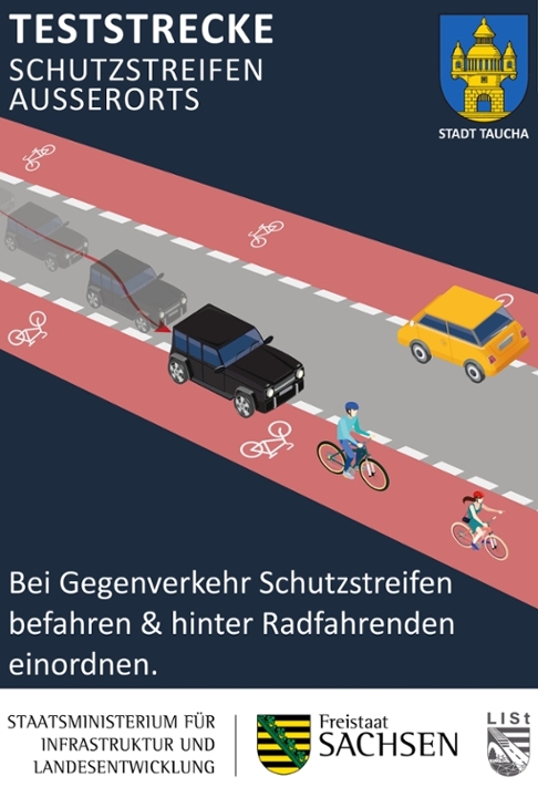 Plakat zum Verkehrsversuch in Taucha