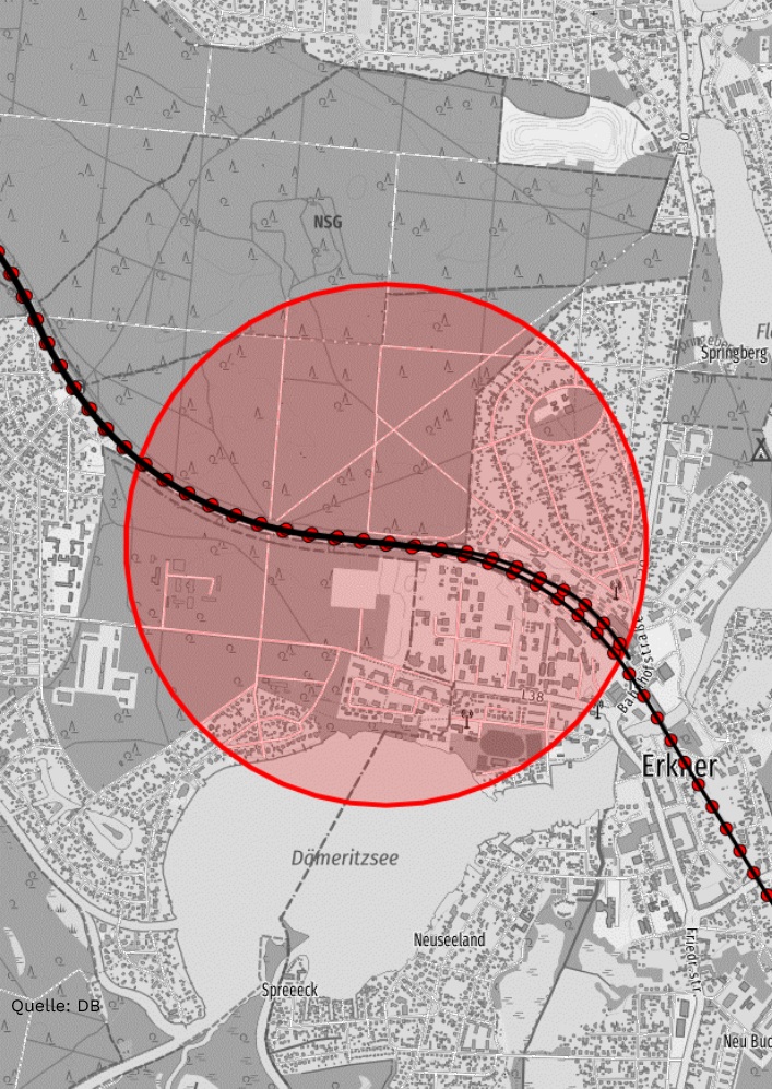 Lärmemission Gleisbauarbeiten RE1