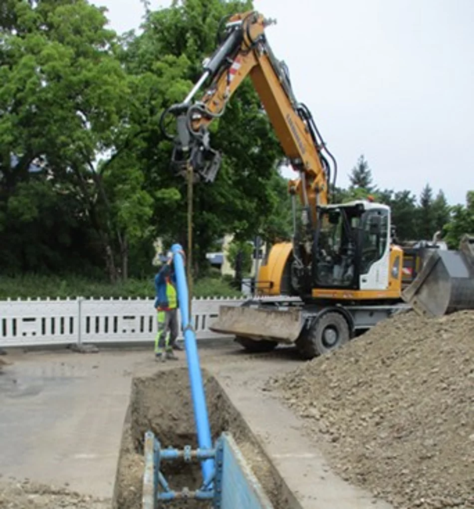 Hier wird eine neue Wasserleitung verlegt.