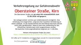 Vollsperrung Obersteiner Strasse