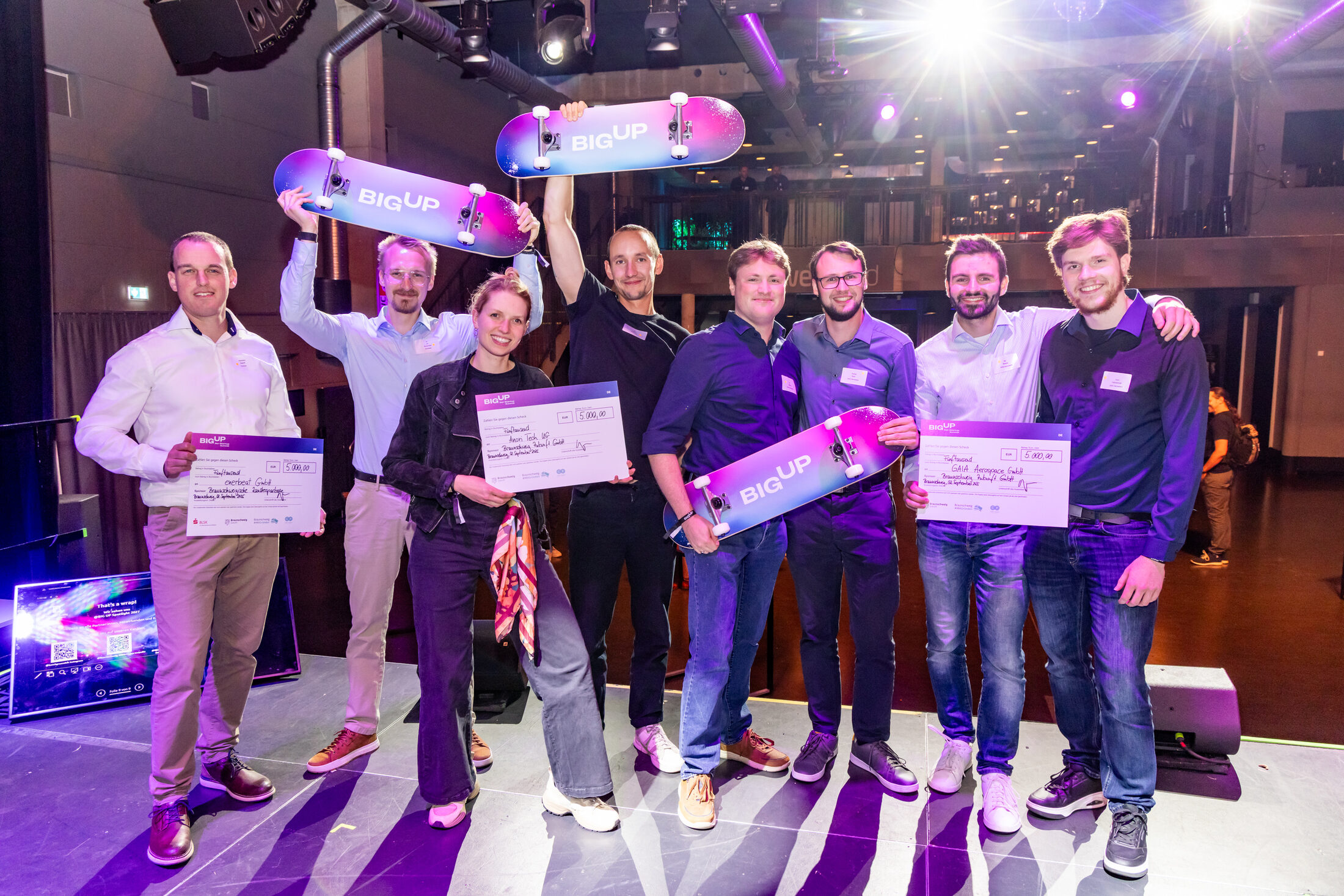 Das Bild zeigt die Gewinnerteams von BIG UP. (Wird bei Klick vergrößert)