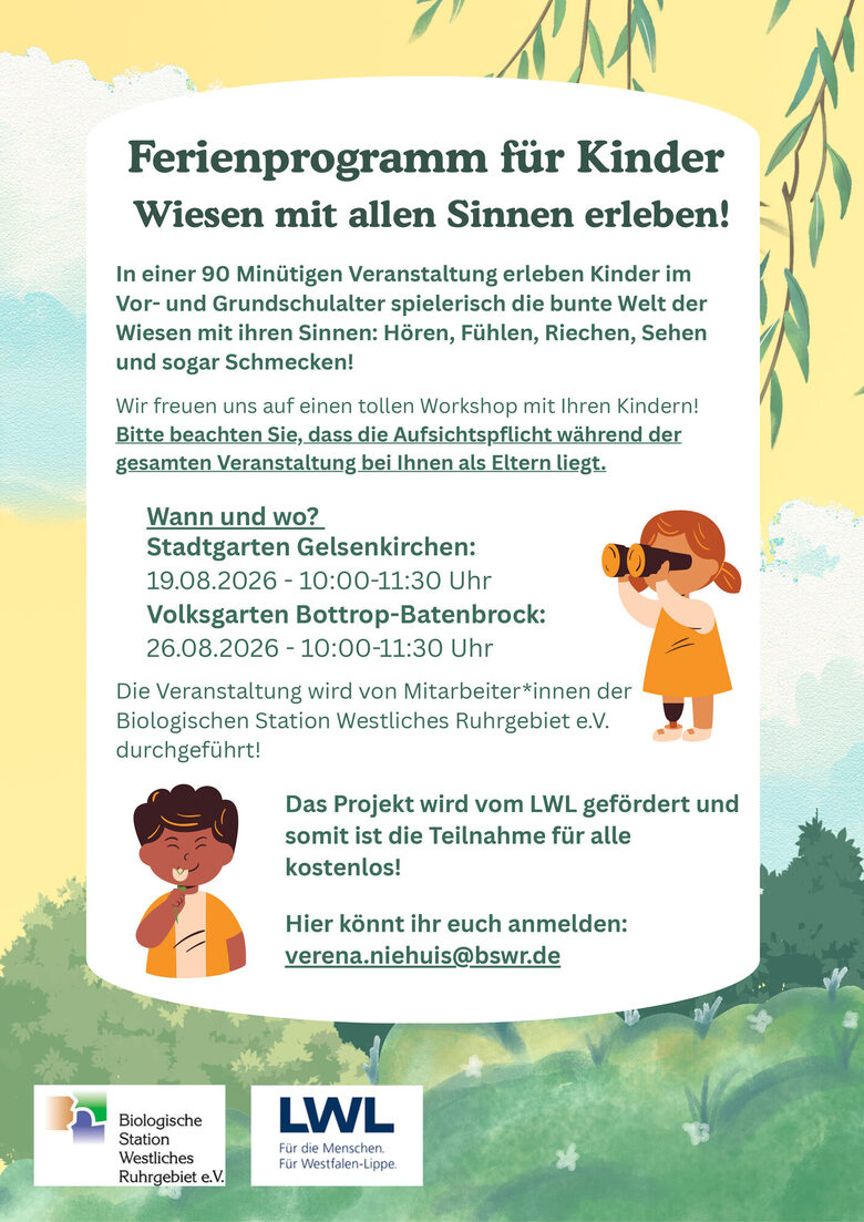 Ferienprogramm: Wiesen mit allen Sinnen erleben!