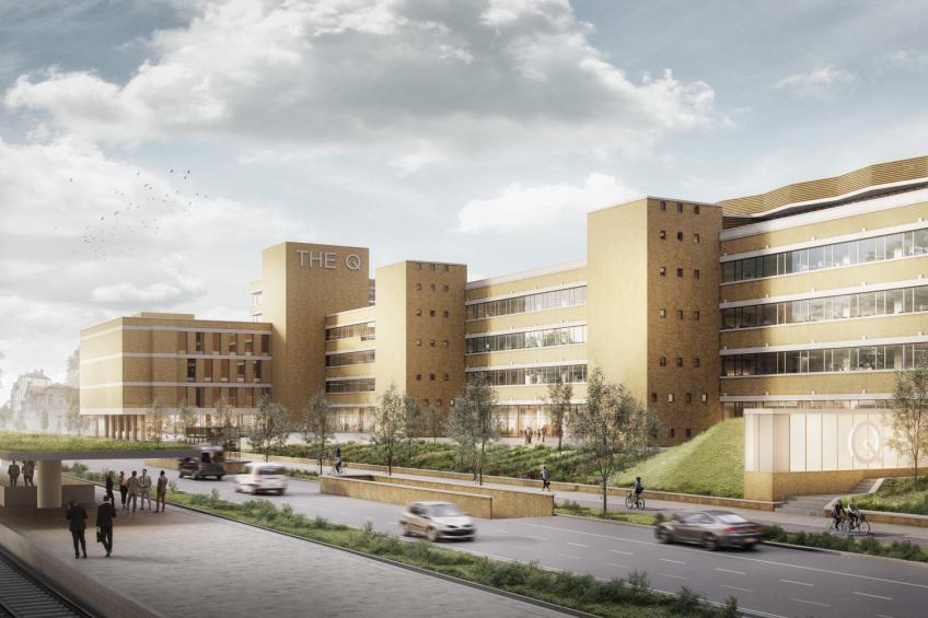 Modellbild von The Q von der Fürther Straße aus gesehen., Bild © kister scheithauer gross architekten