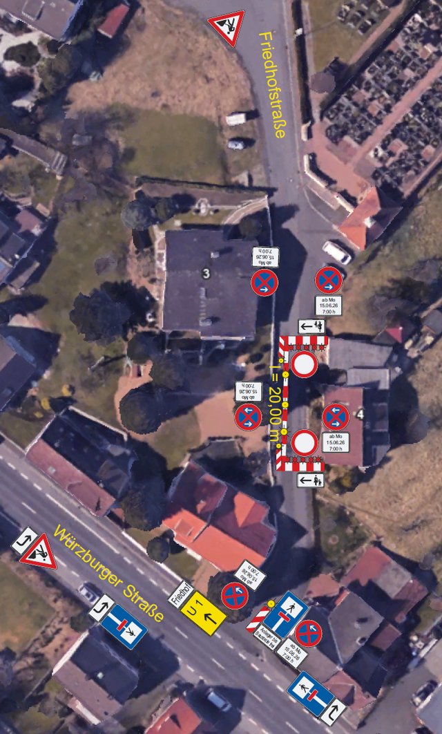 Vollsperrung bei Friedhofstraße 4