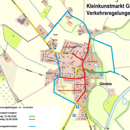 Das Bild zeigt den Plan mit den Verkehrsregelungen beim Kunsthandwerkermarkt.
