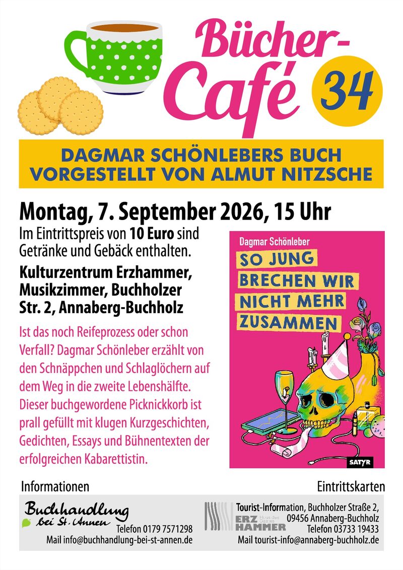 Buntes Plakat mit Schriftzügen