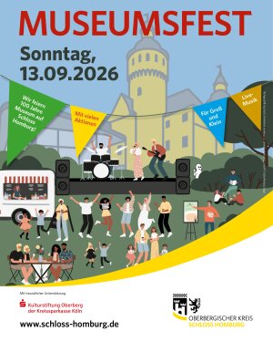 Das Plakat zur Ankündigung des vielseitigen Museumsfestes auf Schloss Homburg. (Foto/Grafik: OBK)