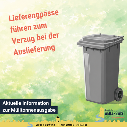 Lieferengpässe Mülltonne