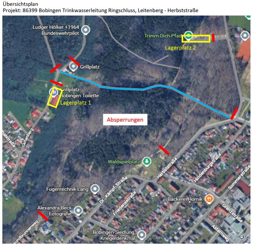 Trinkwasserleitung Stadtwald