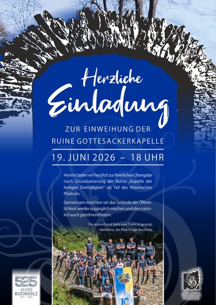 Einladung der Pfadfinder Buchholz zur Einweihung Gottesackerkapelle