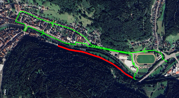 Ausgeschilderte Umleitungsstrecke