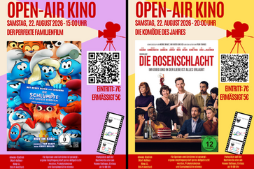 Open-Air-Kino Stadion Filme Schlümpfe & Rosenschlacht