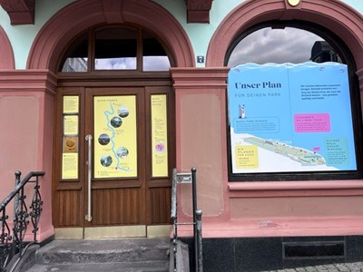 BUGA29-Schaufensterausstellung am Binger Speisemarkt.