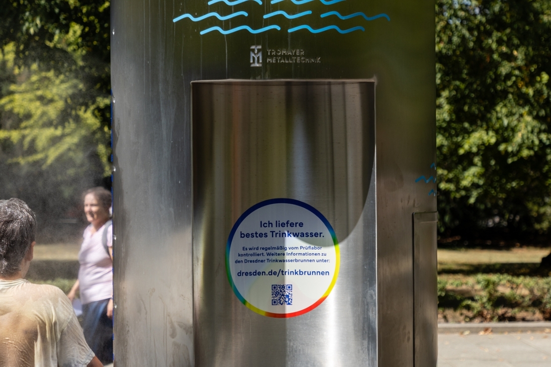 Mobile Trinkwasserbrunnen mit Vernebelung – Pilotprojekt der Landeshauptstadt Dresden