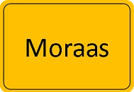 gelbes Ortsschild, zeigt den Gemeindenamen: Moraas © Amt Hagenow-Land