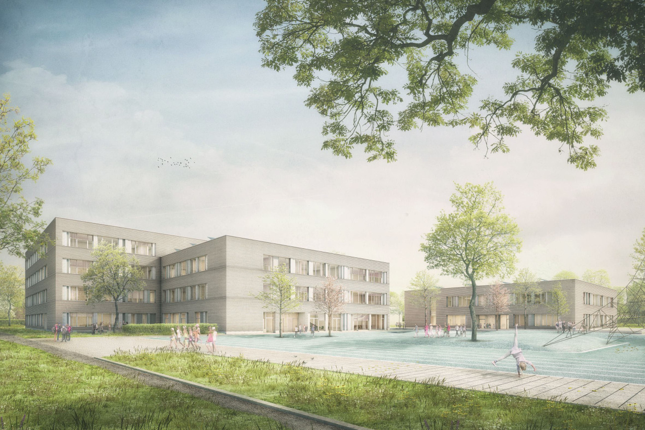 Visualisierung der neuen Grundschule Eibach