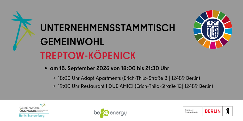 Einladung zum Gemeinwohl Stammtisch am 15. September 2026