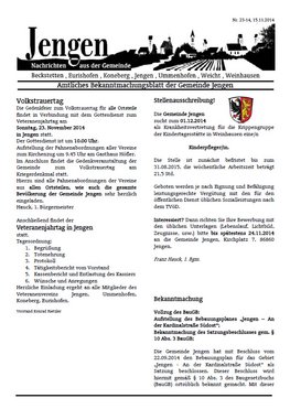 Titelseite des Infoblattes Jengen