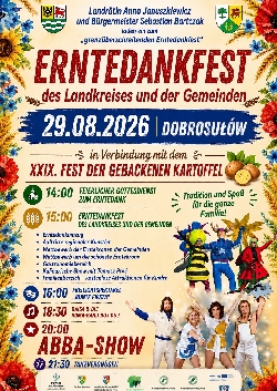 Bild 1: Plakat Erntedankfest in Dobrosułów, Quelle: Landkreis Krośnieński