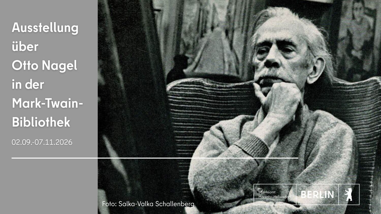 Ausstellung über Otto Nagel in Mark-Twain-Bibliothek Marzahn-Hellersdorf
