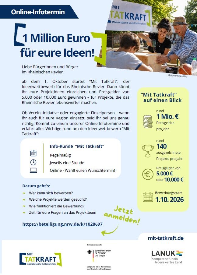 Plakat LANUK vergibt 1 Million EURO Preisgeld für Ideen