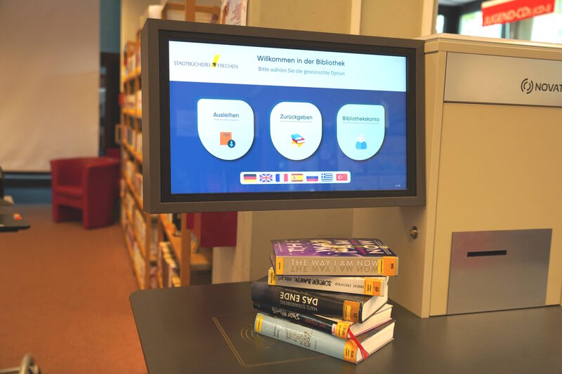 Mit solchen Selbstverbuchungssystemen wird die Stadtbücherei Frechen künftig zur Open Library.