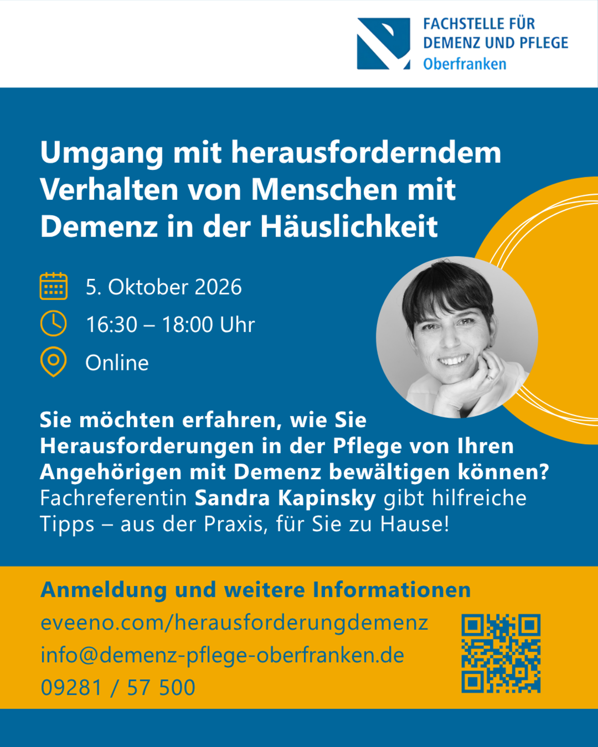 Eine Werbegrafik (Quelle: Fachstelle für Demenz und Pflege Oberfranken)
