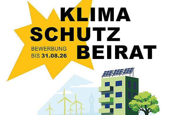Banner "Klimaschutzbeirat - Bewerbung bis 31.08.2026"